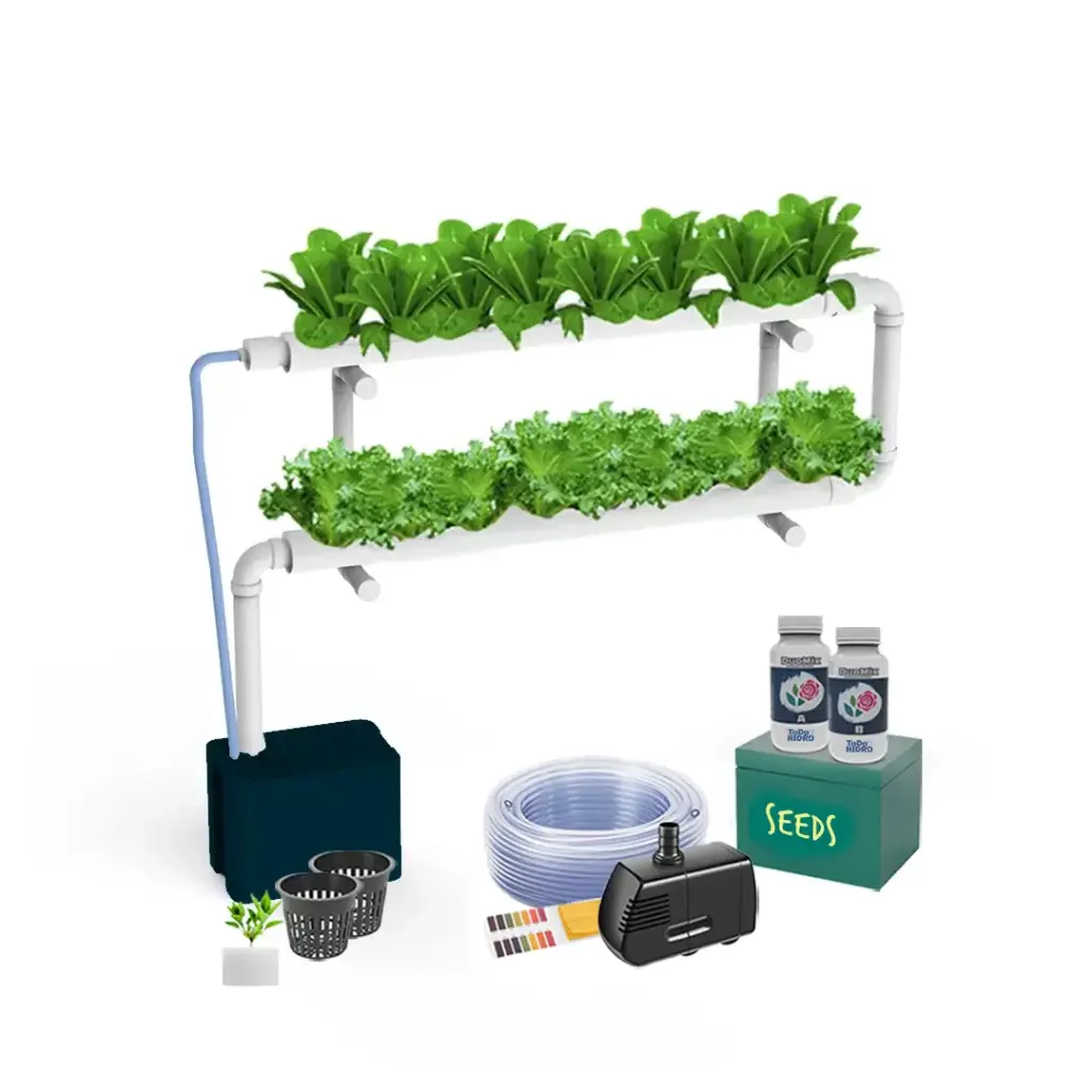 Kit Hidropónico N5A Sistema NFT para 16 Plantas, Jardín Interior Completo con Nutrientes, Semillas y Accesorios