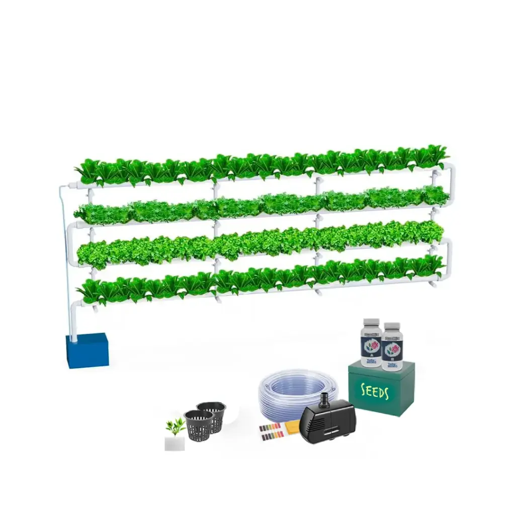 Kit Hidropónico N5P Sistema NFT para 96 Plantas, Jardín Interior Completo con Nutrientes, Semillas y Accesorios