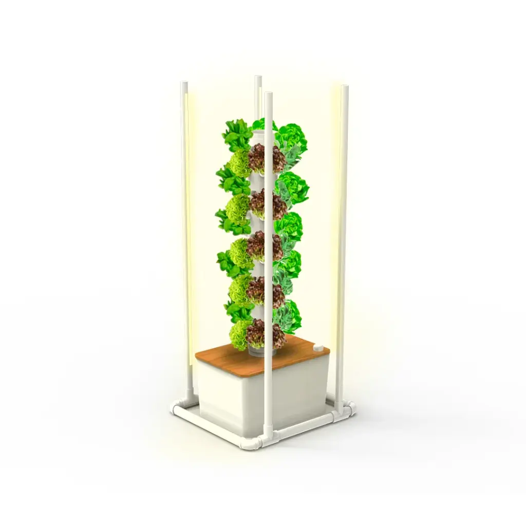 Kit Hidropónico N6WP Sistema de Torre para 50 Plantas, Jardín Interior Completo con Nutrientes, Semillas y Accesorios (No)