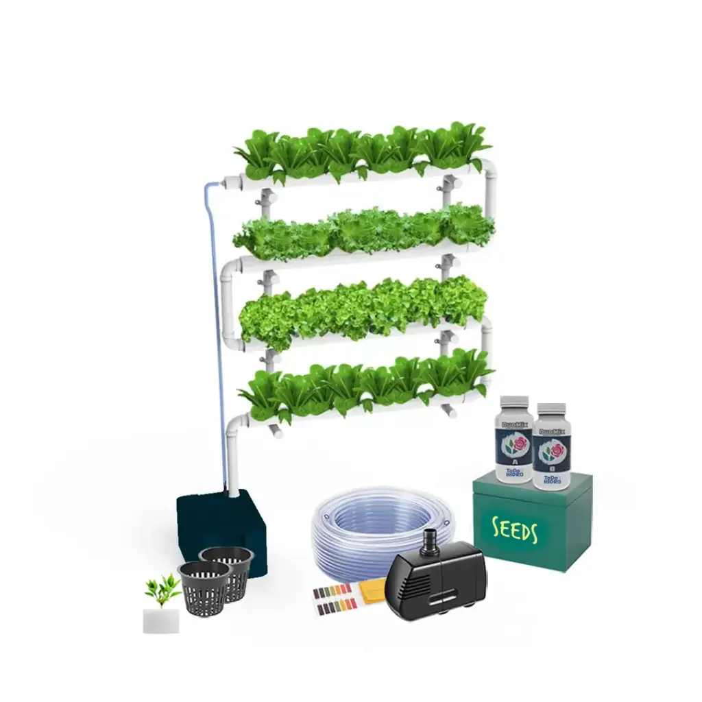 Kit Hidropónico N5 Sistema NFT para 32 Plantas, Jardín Interior Completo con Nutrientes, Semillas y Accesorios