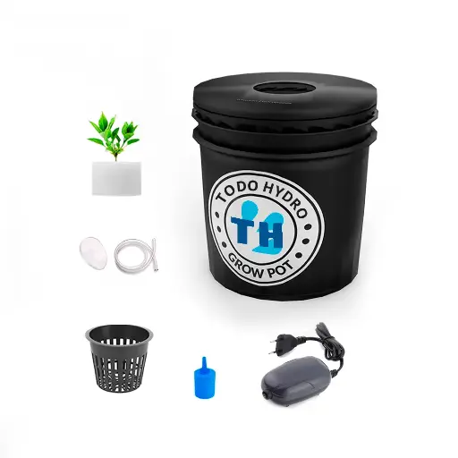 Grow Pot Initial DWC Hydro Bucket Kit con Bomba de Aire, Nutrientes y Más